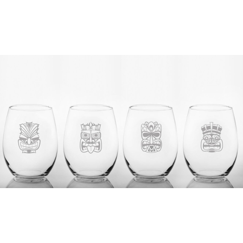 Tiki Red Wine Tumblers (set of 4)