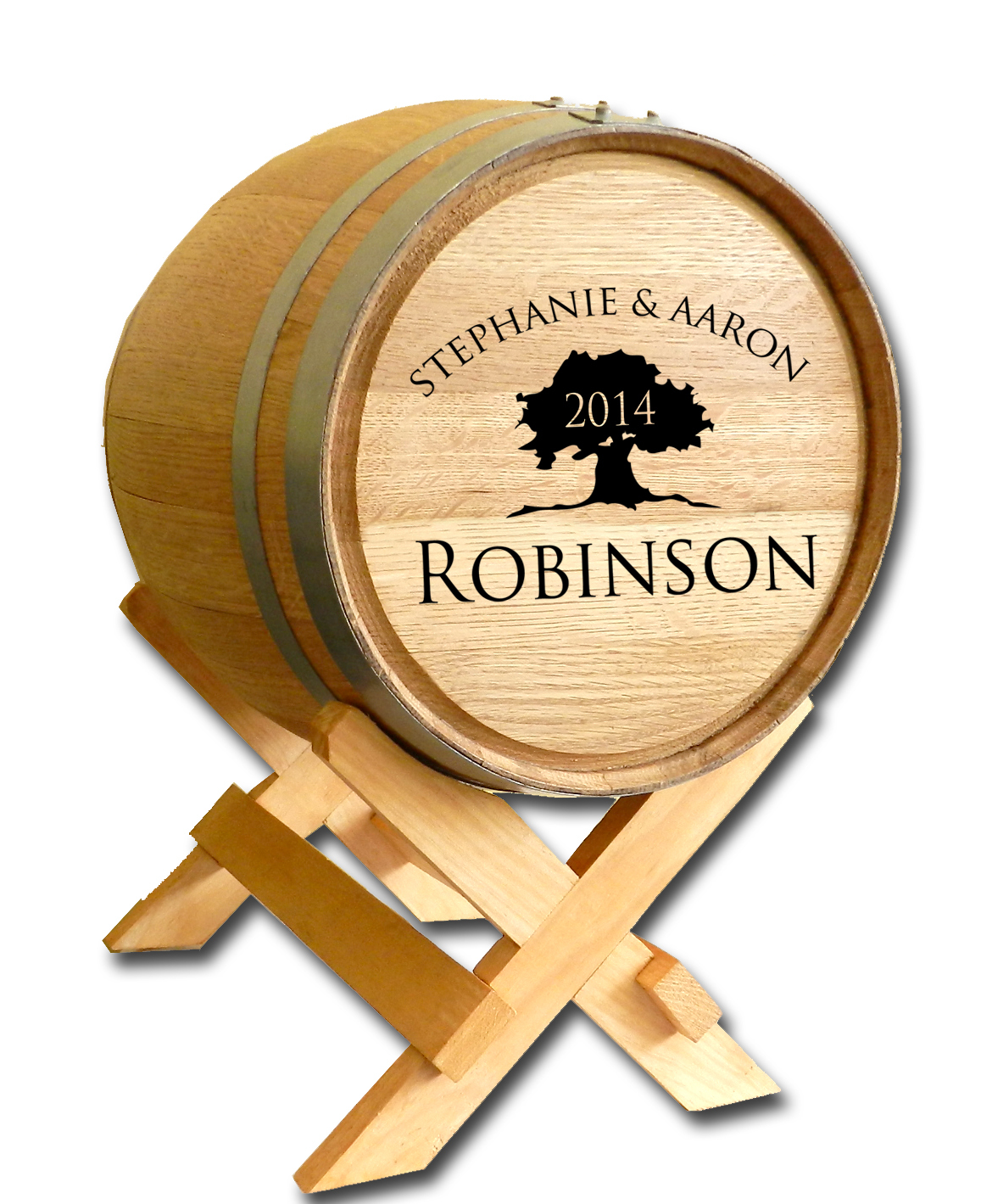 Wedding Wine Barrel Card Holder - Tree of Life