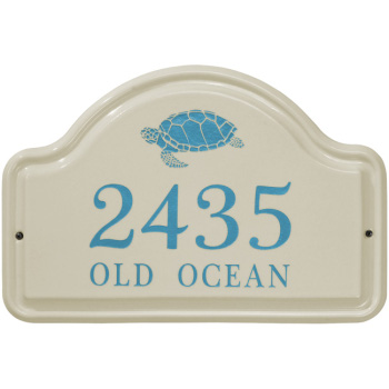 Sea Turtle Ceramic Arched Address Plaque