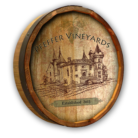 Personalized Vintage Vineyard Quarter Barrel Sign