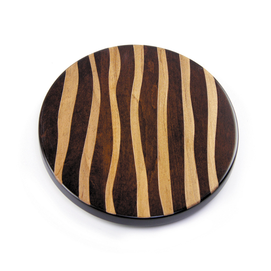 Artisan Wood Wavy Strips Lazy Susan