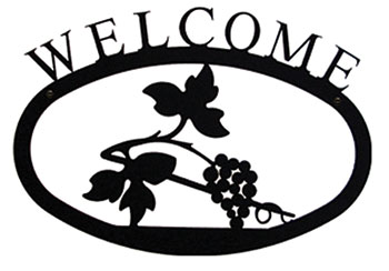 Grapevine Wrought Iron Welcome Sign