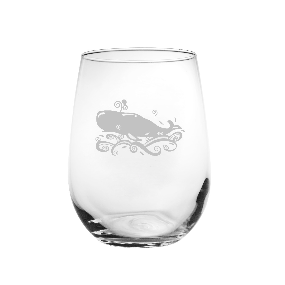 Etched Whale White Wine Tumblers (set of 4)
