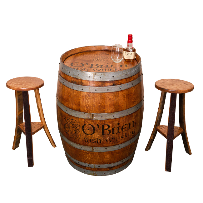 Solid Wooden Oak Recycled Whisky Barrel Stave Bar Stool Garden Furniture Vintage 