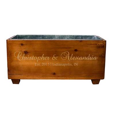 Personalized Rustic Wood Wine Trough Wedding Gift