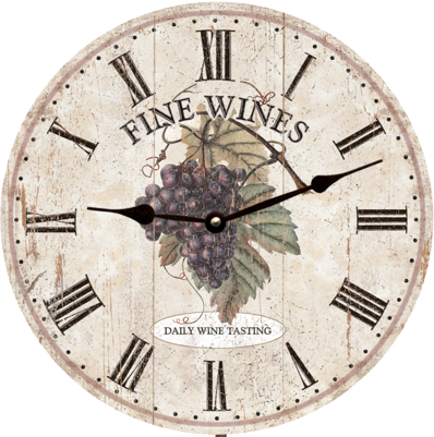 Personalized Fine Wines Clock with Purple Grapes