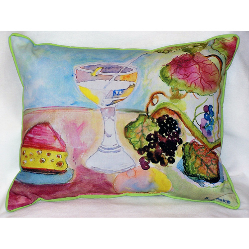 Wine and Cheese Outdoor Pillow