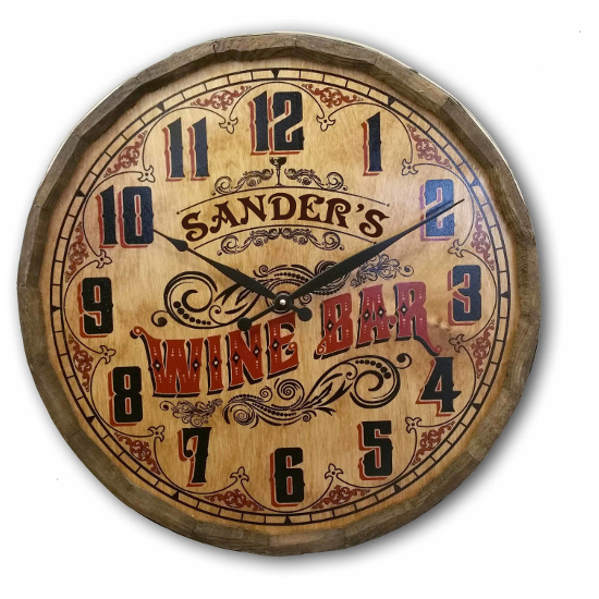 Personalized Wine Bar Quarter Barrel Wall Clock