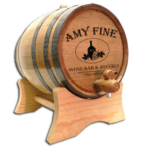 Personalized Wine Bar and Bistro Oak Wine Barrel