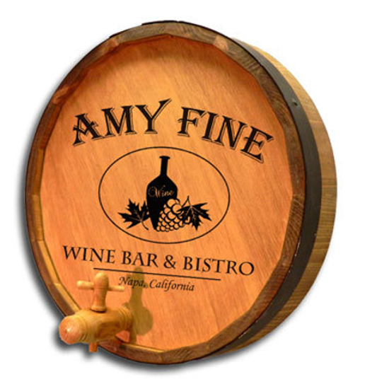 Personalized Wine Bar and Bistro Quarter Barrel Sign