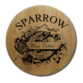 Wine Cellar Barrel Head Sign
