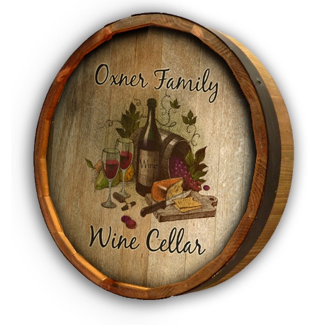 Personalized Wine Cellar Quarter Barrel Wall Sign