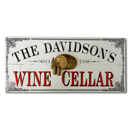 Personalized Wine Cellar Plank Sign
