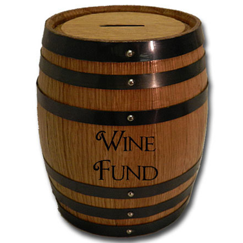 Wine Fund Mini Oak Barrel Bank