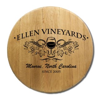 Wine Glass Barrel Head Sign
