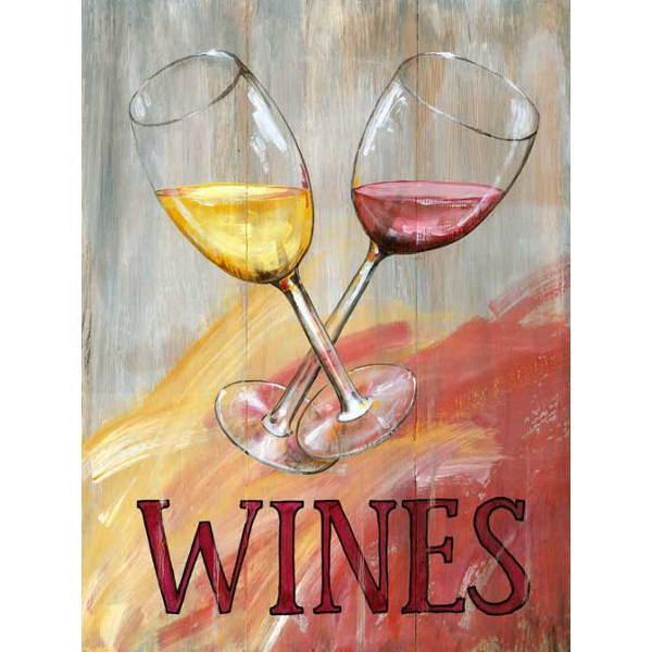 Personalized Red & White Wine Glasses Sign