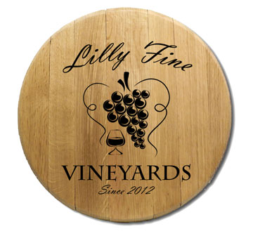 Wine Heart Barrel Head Sign