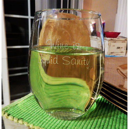 Wine Is Liquid Sanity Stemless Wine Glasses (set of 4)