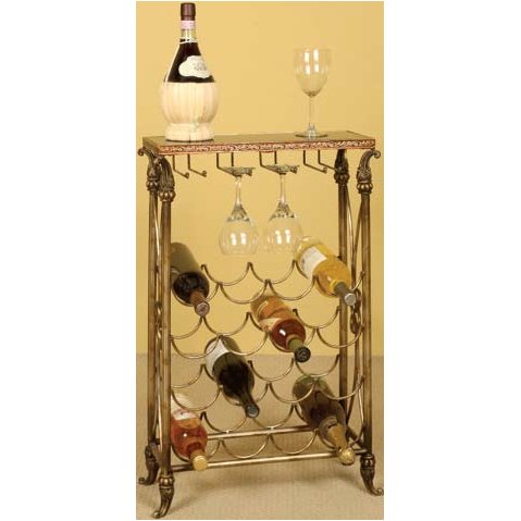 16 Bottle Wine Rack Table with Granite Top