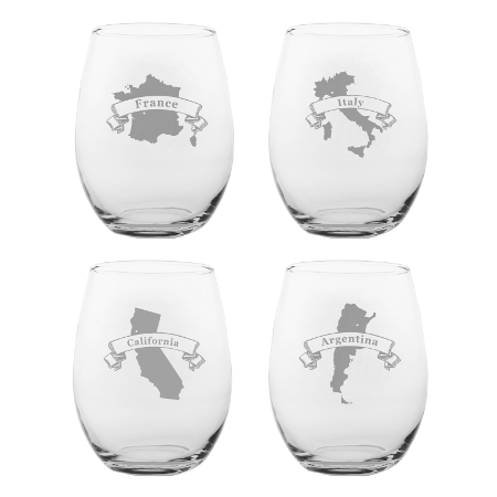 Wine Regions Red Wine Tumbler (set of 4)
