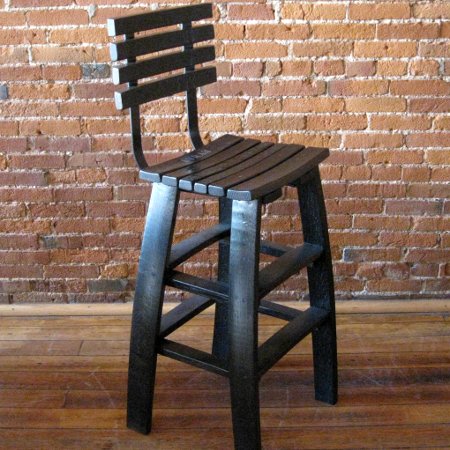 Stave Bar Stool with Backrest