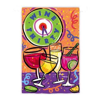 Wine Thirty Garden Flag