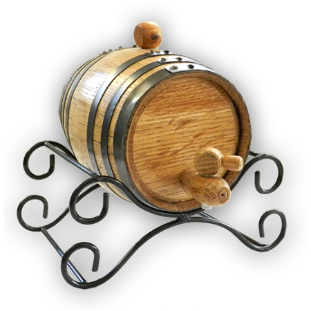 Wrought Iron Oak Barrel Stand (1 & 2 Liter)