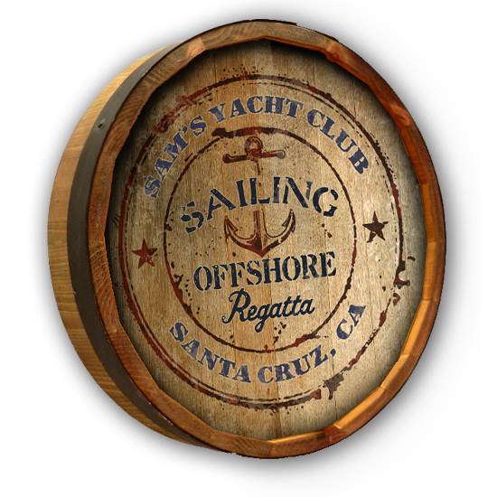 Personalized Yacht Club Quarter Barrel Sign