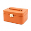 Orange Lizard Debossed Leather Jewelry Box