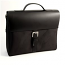 Black Leather and Ballistic Nylon Briefcase with Multi Compartments and Shoulder Strap
