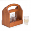 Solid Wood Six Shot Glass Caddy with Ergonomic Curved Built in Handle