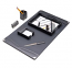 6 Piece Grey Leather Desk Set