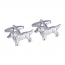Rhodium Plated Cufflinks with Dog Design