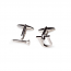 Rhodium Plated Screw U Design Cufflinks