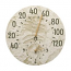 Sumac 14" Indoor Outdoor Wall Clock & Thermometer, Moss Green