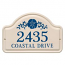 Personalized Sand Dollar Arch Plaque, Bristol Plaque With Dark Blue Etching