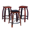 Wine Stave Stool with Leather Top 24 Inch Chocolate
