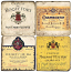 French Wine Label Coasters (set of 4)