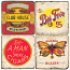 Italian Marble Vintage Cigar Label Coasters (set of 4)