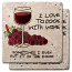 I Love To Cook With Wine Stone Coasters (set of 2)