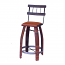 2 Day Designs Stave Bar Stool with Tan Leather Seat, 24"