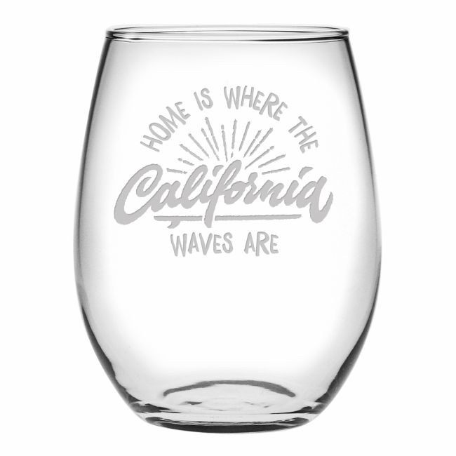 Home is Where the Waves Are Wine Glasses