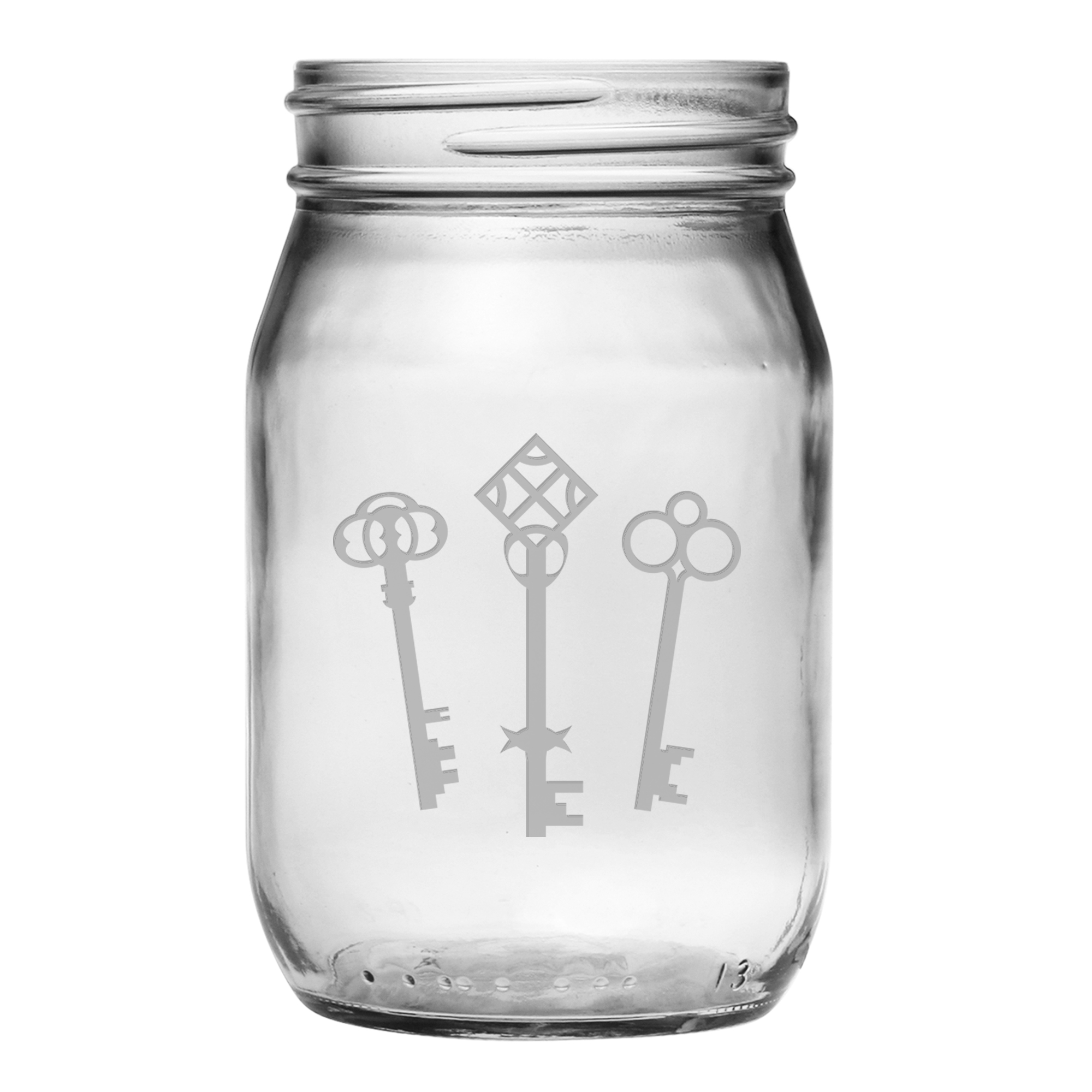 Vintage Keys Mason Jar Glasses