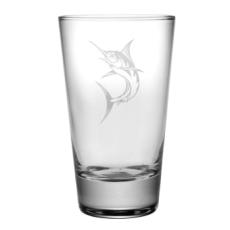 Marlin Hiballs, 15.5Oz.,  Etched Glass Set