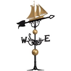 46" Yacht Weathervane, Gold / Bronze
