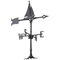 30" Sailboat Weathervane, Black