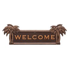 Palm Tree Welcome Plaque, Antique Copper