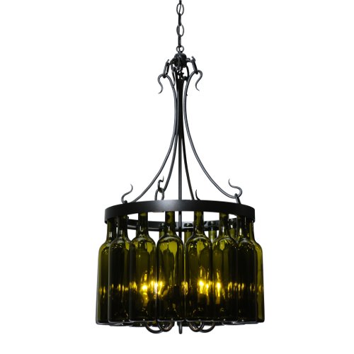 Tuscan Vineyard Villa 16 Wine Bottle Chandelier
