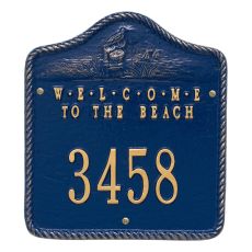 Personalized Welcome To The Beach Plaque, Blue / Gold