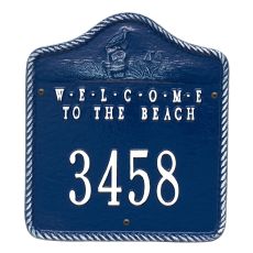 Personalized Welcome To The Beach Plaque, Blue/ White